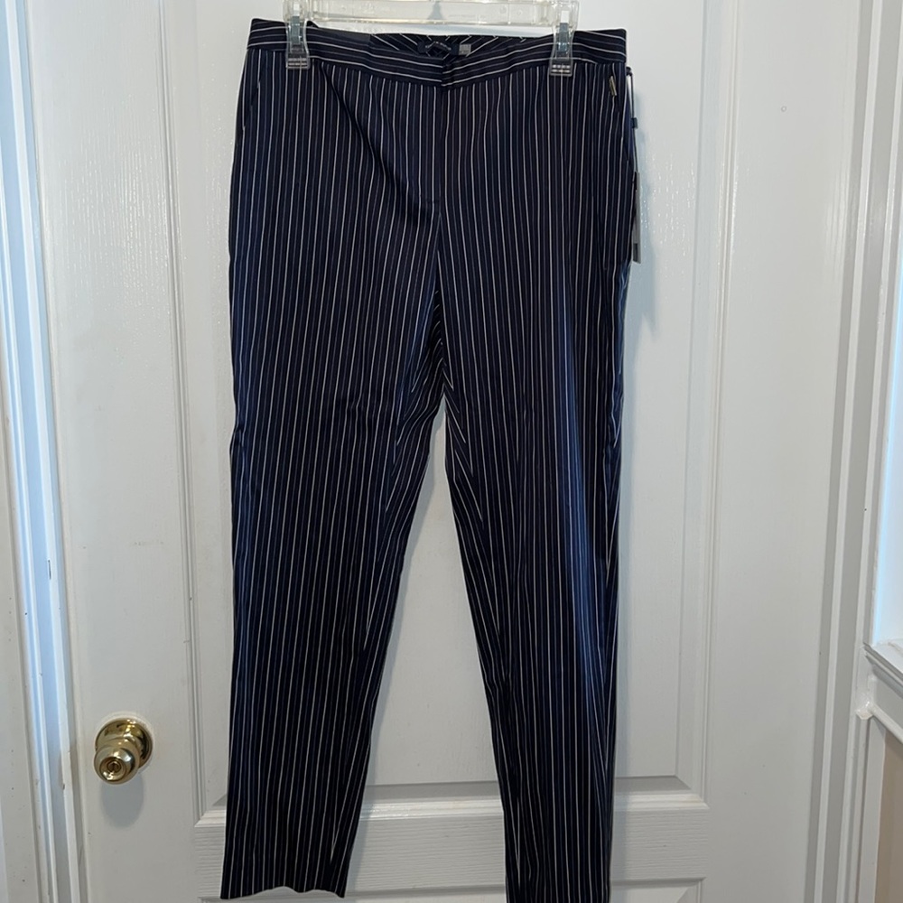 Tommy Hilfiger NWT navy blue and white stripe pants. Size 6.